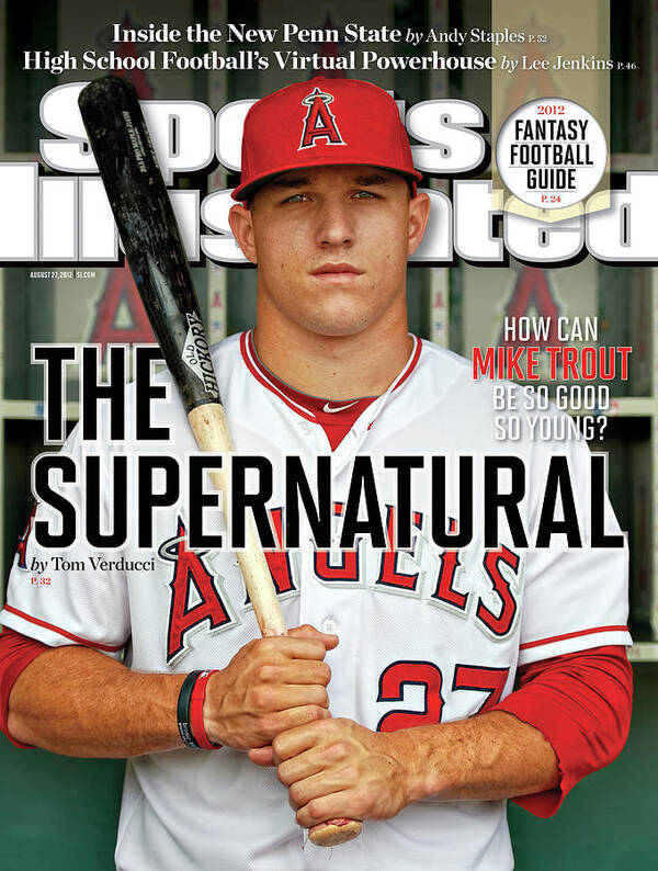 Magazine Cover Art Print featuring the photograph The Supernatural How Can Mike Trout Be So Good So Young Sports Illustrated Cover by Sports Illustrated