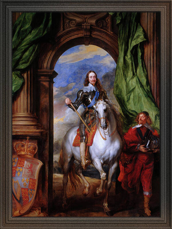 Charles I Art Print featuring the painting Charles I with M. de St Antoine by Anthony van Dyck by Rolando Burbon