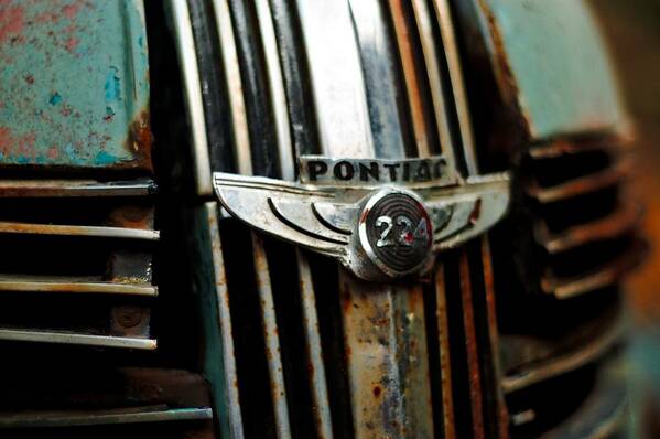 Classic Art Print featuring the photograph 1937 Pontiac 224 Grill Emblem by Trever Miller