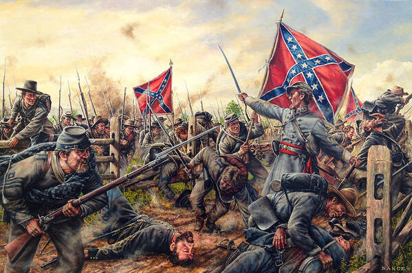 Civil War Art Print featuring the painting Charge of the Tarheels by Dan Nance