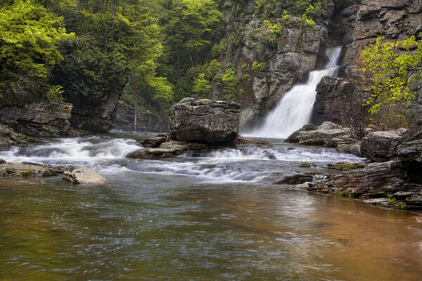 Linville Falls Basin Art Print featuring the photograph Linville Falls Basin by Ken Barrett