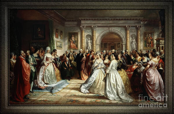 Lady Washington's Reception Day Art Print featuring the painting Lady Washington's Reception Day by Daniel Huntington Old Masters Fine Art Reproduction by Rolando Burbon