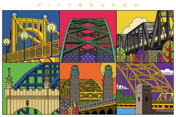Pittsburgh Art Pittsburgh Photo Print Pittsburgh Photos Smithfield Street Bridge Black /& Gold