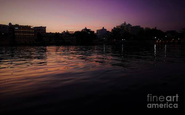 Landscape Art Print featuring the photograph Purple Sunset by Jarek Filipowicz