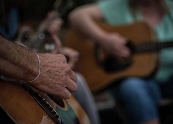 Lafayette Louisiana Farmers Market Music Guitar Art Print featuring the photograph Musical Hands No. 1 by Al White