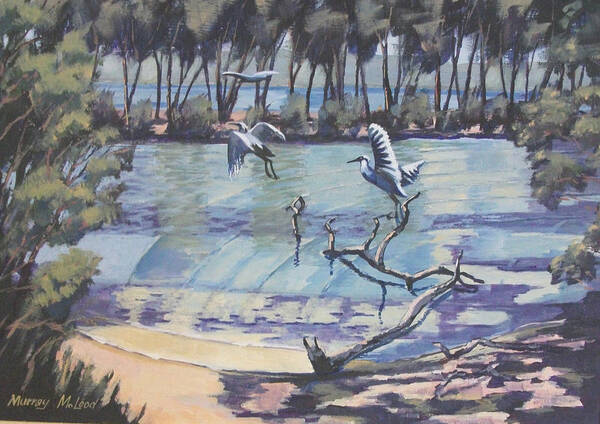 Seascape Art Print featuring the painting Narrabeen Lakes 2 by Murray McLeod