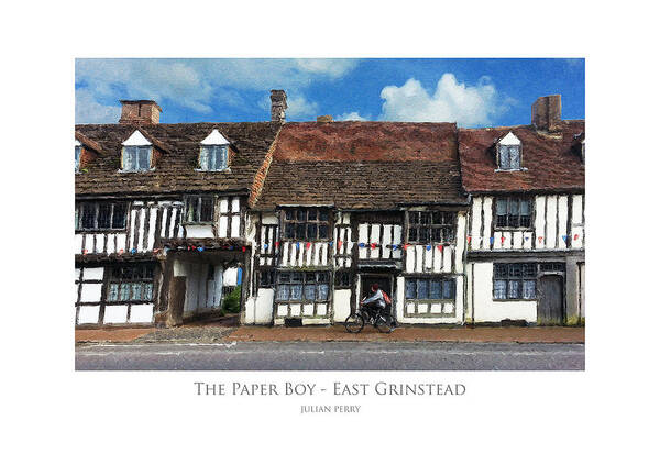 East Grinstead Art Print featuring the digital art The Paper Boy - East Grinstead by Julian Perry