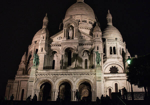 Building Art Print featuring the photograph Sacre Couer at Night by Portia Olaughlin
