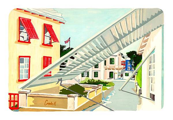 Historic Island Architecture Art Print featuring the painting Historic St George's Town - Bermuda by Joan Cordell