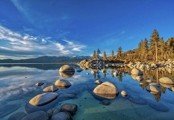 Sunset Art Print featuring the photograph Tahoe- Above and Below by Martin Gollery