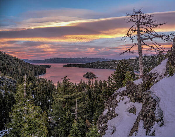 Lake Art Print featuring the photograph Emerald Bay sunset by Martin Gollery