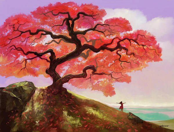 Tree Art Print featuring the digital art Hope by Steve Goad