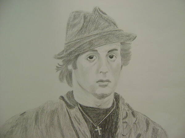 Sylvester Stallone Pencil Sketch Art Print featuring the drawing Sylvester Stallone by Rahul Verma