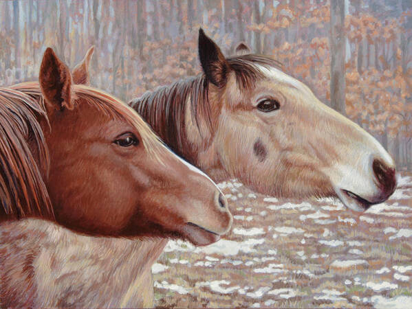 Horses Art Print featuring the painting The Girls by Miguel Tio