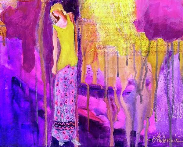 Abstract Figure Art Print featuring the painting Doc's Daughter by Joan Anderson