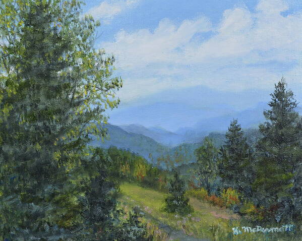 Mountains Art Print featuring the painting Smokey Mountain Overlook by Kathleen McDermott