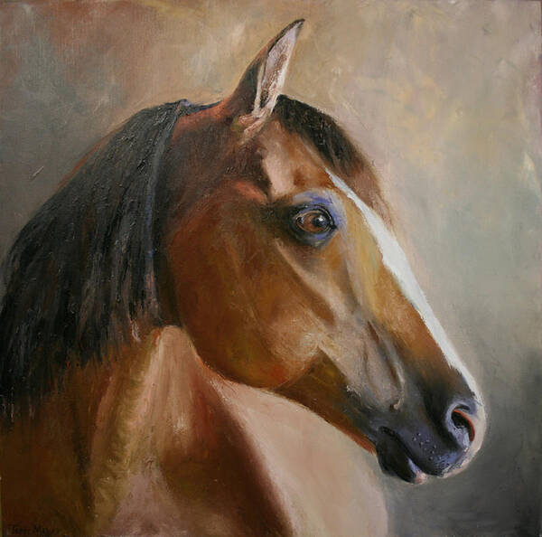 Horse Portrait By Terri Meyer Art Print featuring the painting Horse Portrait II #2 by Terri Meyer