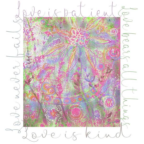 Love Art Print featuring the digital art Love is Patient by Judy Sorrels