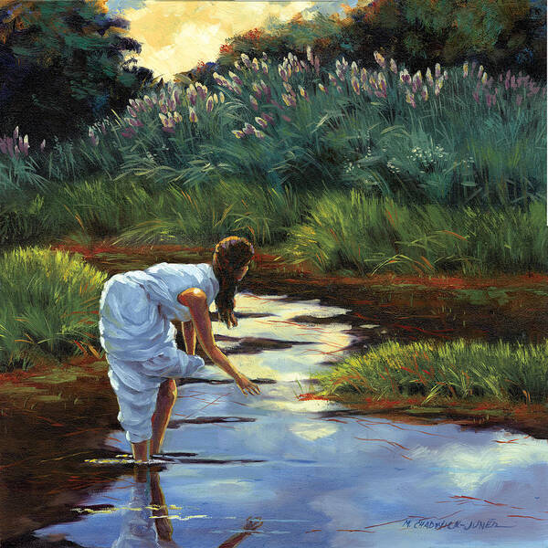 Creek Art Print featuring the painting Muhlfeld's Creek by Marguerite Chadwick-Juner