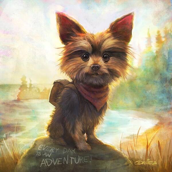 Dogs Art Print featuring the painting Rickey's Adventure by Sean ODaniels