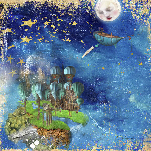 Art Art Print featuring the digital art StarFishing in a Mystical Land by Nicky Jameson
