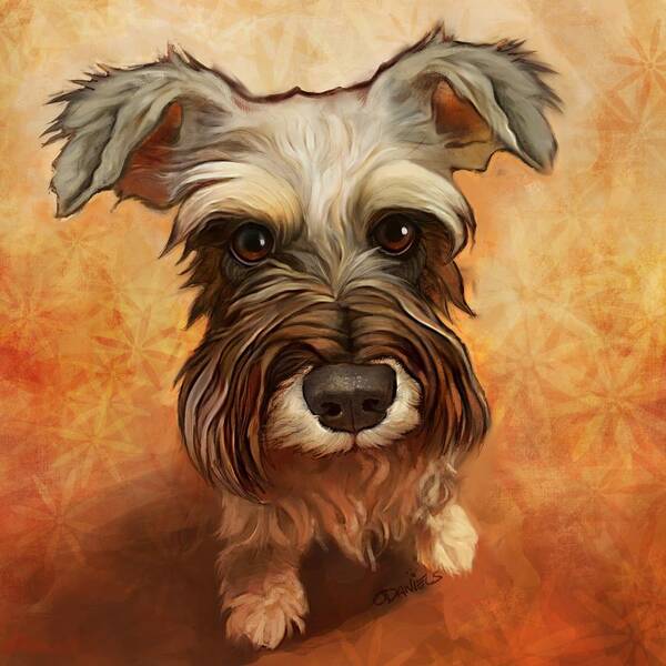 Schnauzer Art Print featuring the painting What about Me? by Sean ODaniels