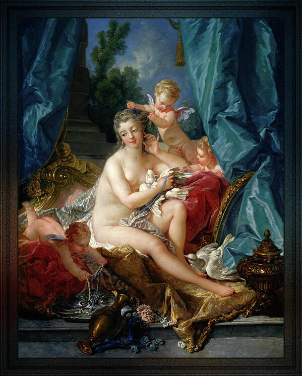 The Toilet Of Venus Art Print featuring the painting The Toilet of Venus by Francois Boucher by Rolando Burbon