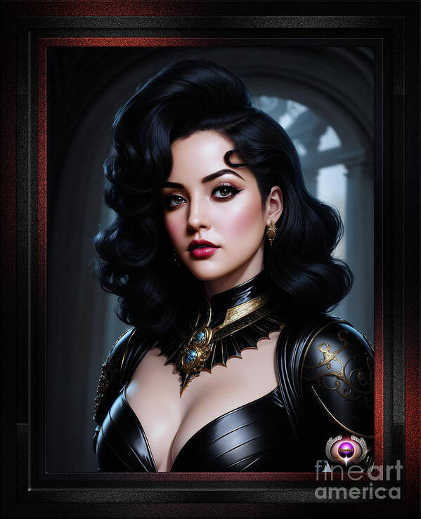 Ai Art Art Print featuring the painting The Havenshaw, Lady Oosternic Captivating AI Concept Art Portrait by Xzendor7 by Xzendor7