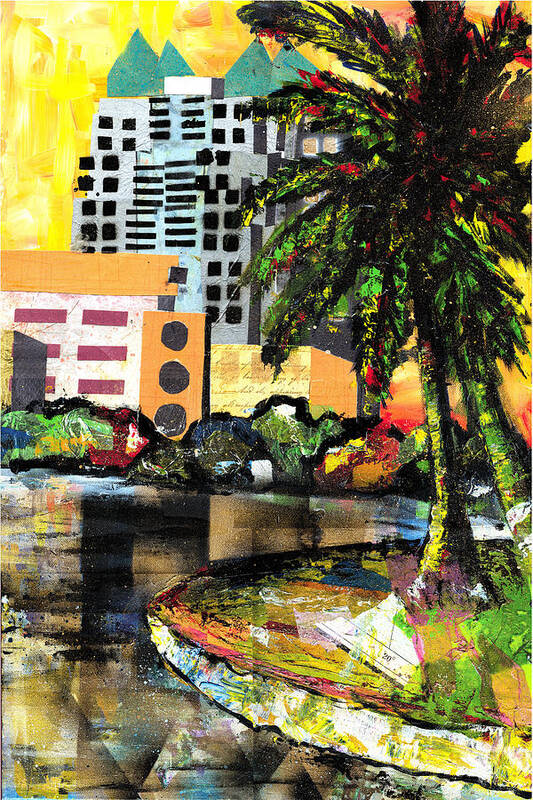 Orlando Art Print featuring the painting Lake Eola - part 3 of 3 by Everett Spruill