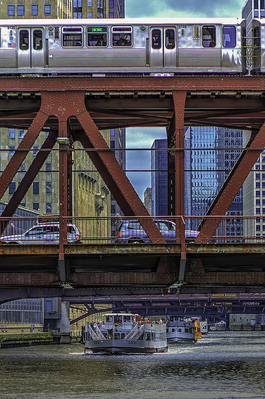 Architecture Art Print featuring the photograph Getting Around Chicago by Don Hoekwater Photography