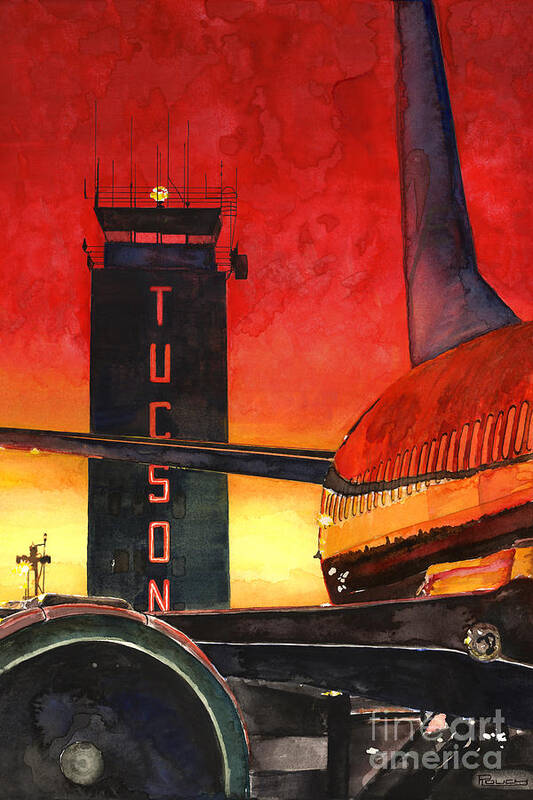 Tucson Art Print featuring the painting Control Tower by Michelle Rouch