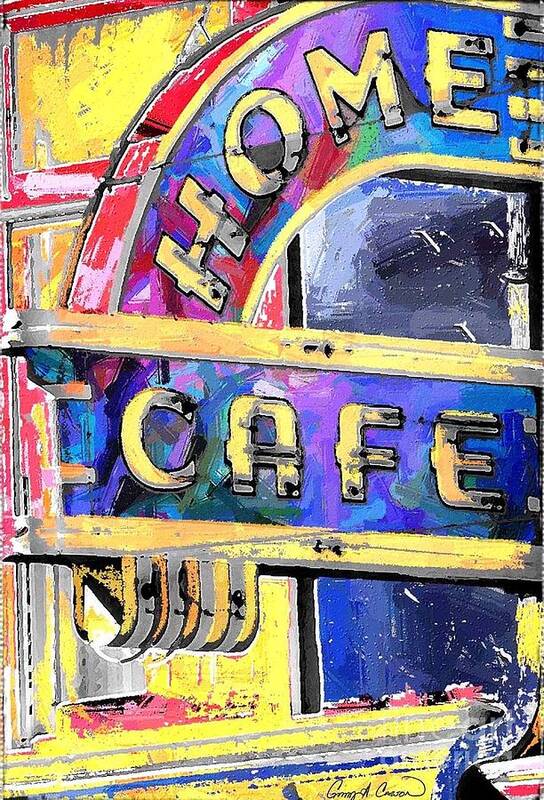 Home Cafe Art Print featuring the mixed media Home Cafe by Gary Carson