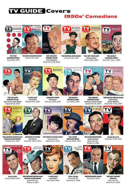 Tvgc Art Print featuring the photograph TV Guide 1950s Comedians by TV Guide Everett Collection