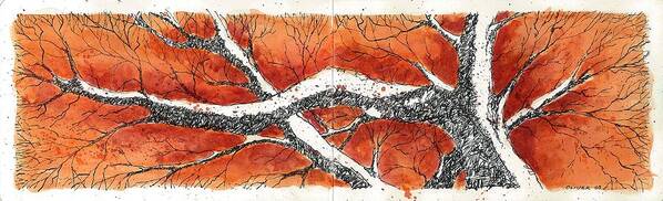  Art Print featuring the mixed media Orange Tree by Tim Oliver
