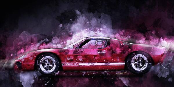 Ford Gt 40 Art Print featuring the photograph Ford GT 40 Night Moves by Chas Sinklier