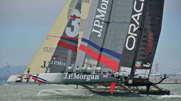 San Francisco Bay Art Print featuring the photograph San Francisco Sailboat Racing #7 by Steven Lapkin