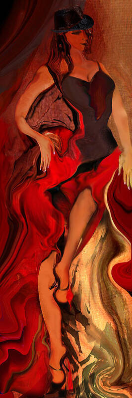 Woman Art Print featuring the painting Debut in red #1 by Anne Weirich