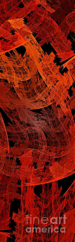 Andee Design Abstract Art Print featuring the digital art Autumn In Space Abstract Pano 2 by Andee Design
