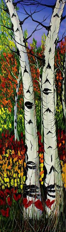  Art Print featuring the painting Birch Tree's Of Autumn #17 by James Dunbar