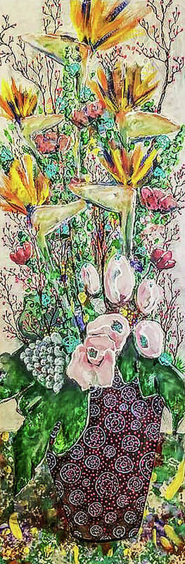 Flowers Art Print featuring the painting Birds of A Feather by Jean Haynes