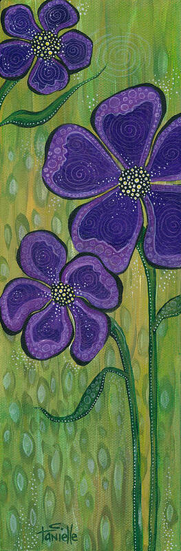 Purple Flowers Art Print featuring the painting Dream by Tanielle Childers