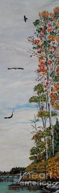 Bald Eagle Art Print featuring the painting Eagles Point by Marilyn McNish
