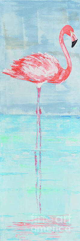 Flamingo Art Print featuring the painting Flamingo 2 by Correa De Albury