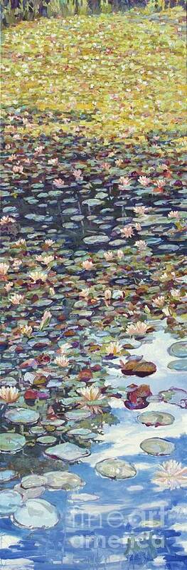 Lilies Art Print featuring the painting Lake Lenape Lilies by Patricia A Griffin