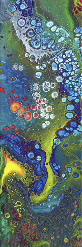 Acrylic Pour Art Print featuring the mixed media Tri Space Centre by David Bader