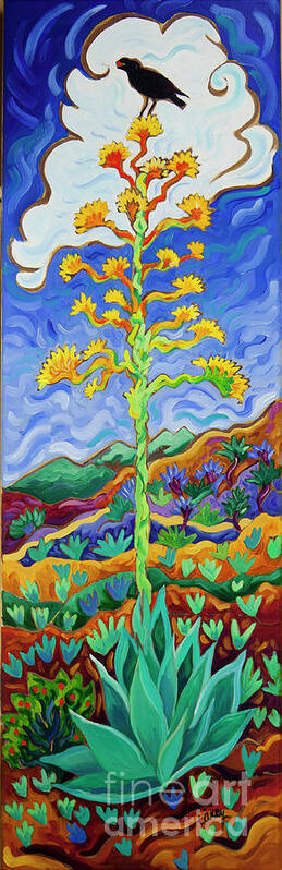 Crow Art Print featuring the painting Agave Berry by Cathy Carey
