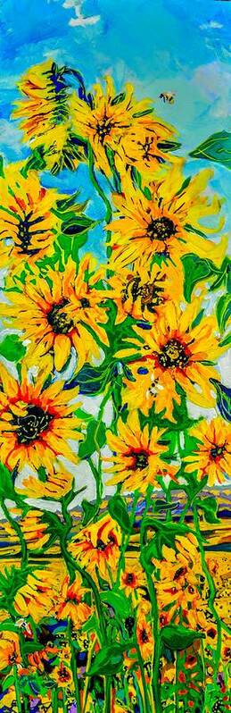 Sunflowers Art Print featuring the painting Ashkenazi Sunflowers by Marysue Ryan