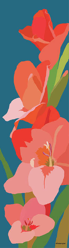 Floral Art Print featuring the painting Gladiolus by Marian Federspiel