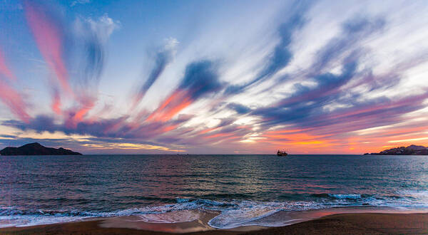 Manzanillo Bay Art Print featuring the photograph Manzanillo Sunset #4 by Tommy Farnsworth