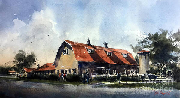  Art Print featuring the painting Dairy Barn at Texas Technological College by Tim Oliver